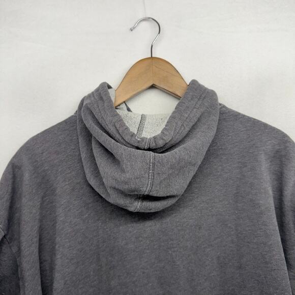 Vintage Gap Hoodie men's XL Gray Sweatshirt Boxy Distressed Embroidered Spellout - Picture 11 of 12
